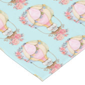 かわいい熱気球の水の色のパターン ショートテーブルランナー (コーナー)