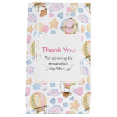 かわいい熱気球の水の色パターンありがとう スモールペーパーバッグ (正面)