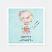 かわいい熱気球の水の色ベビーシャワー スタンダードカクテルナプキン (正面)