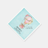 かわいい熱気球の水の色ベビーシャワー スタンダードカクテルナプキン (角)