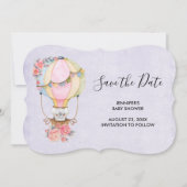 かわいい熱気球の水の色ベビーシャワー セーブザデート (正面)