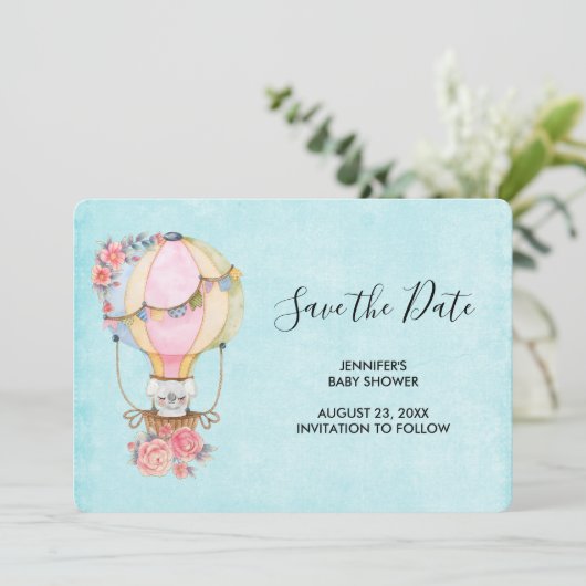 かわいい熱気球の水の色ベビーシャワー セーブザデート (スタンド正面)