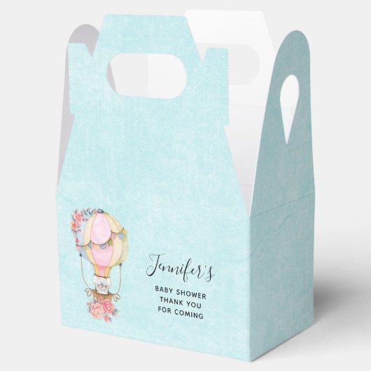 かわいい熱気球の水の色ベビーシャワー フェイバーボックス (オープン)