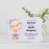 かわいい熱気球の水の色ベビーシャワー 招待状 (スタンド正面)