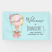 かわいい熱気球の水の色ベビーシャワー 横断幕 (横)