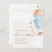 かわいい熱気球の雲の星を移動 ポストカード (正面/裏面)