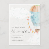 かわいい熱気球の雲の星を移動 ポストカード (正面)