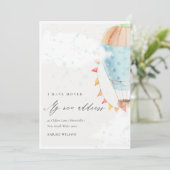 かわいい熱気球の雲スター私はカードを移動した サンキューカード (スタンド正面)