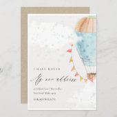 かわいい熱気球の雲スター私はカードを移動した サンキューカード (正面/裏面)