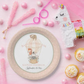 かわいい熱気球キリン・ゼブラありがとう ペーパープレート (パーティー)