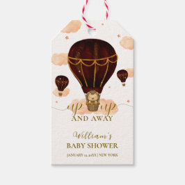 かわいい熱気球ジャングルライオンボーイ赤ちゃんシャワー ギフトタグ