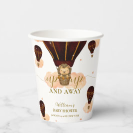 かわいい熱気球ジャングルライオンボーイ赤ちゃんシャワー 紙コップ