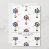 かわいい熱気球バードネスト誕生日 招待状 (裏面)