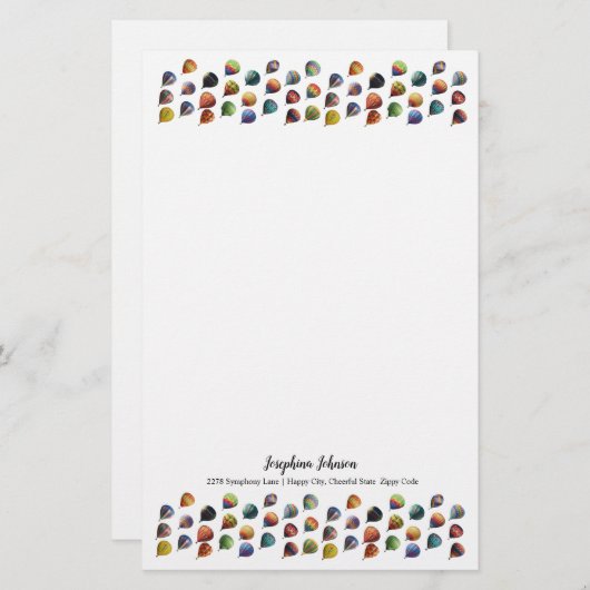 かわいい熱気球模様  便箋 (正面/裏面)