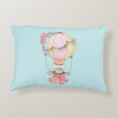 かわいい熱気球(ベアウォーター色) アクセントクッション (裏面)