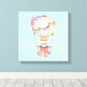 かわいい熱気球（ベアウォーター色） キャンバスプリント (インサイチュ (ウッドフロア))
