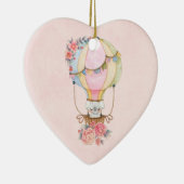 かわいい熱気球(ベアウォーター色) セラミックオーナメント (右)