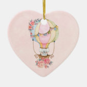 かわいい熱気球（ベアウォーター色） セラミックオーナメント (正面)