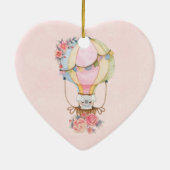 かわいい熱気球(ベアウォーター色) セラミックオーナメント (裏面)