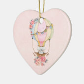 かわいい熱気球(ベアウォーター色) セラミックオーナメント (左)