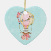 かわいい熱気球（ベアウォーター色） セラミックオーナメント (裏面)