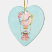 かわいい熱気球（ベアウォーター色） セラミックオーナメント (左)