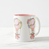 かわいい熱気球(ベアウォーター色) ツートーンマグカップ (正面右)