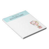 かわいい熱気球(ベアウォーター色) ノートパッド (アングル)