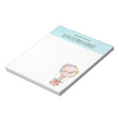 かわいい熱気球(ベアウォーター色) ノートパッド (回転)