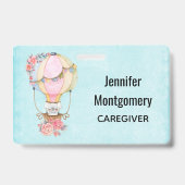 かわいい熱気球（ベアウォーター色） バッジ (裏面)