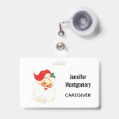 かわいい熱気球（ベアウォーター色） バッジ (正面（伸縮クリップ）)