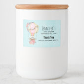 かわいい熱気球（ベアウォーター色） フードラベル (正面)