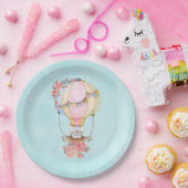 かわいい熱気球（ベアウォーター色） ペーパープレート (パーティー)