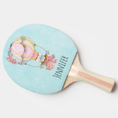 かわいい熱気球（ベアウォーター色） 卓球ラケット (横)