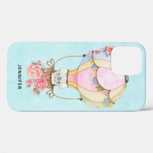 かわいい熱気球（ベアウォーター色） Case-Mate iPhoneケース (裏面 (横))