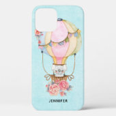 かわいい熱気球（ベアウォーター色） Case-Mate iPhoneケース (裏面)