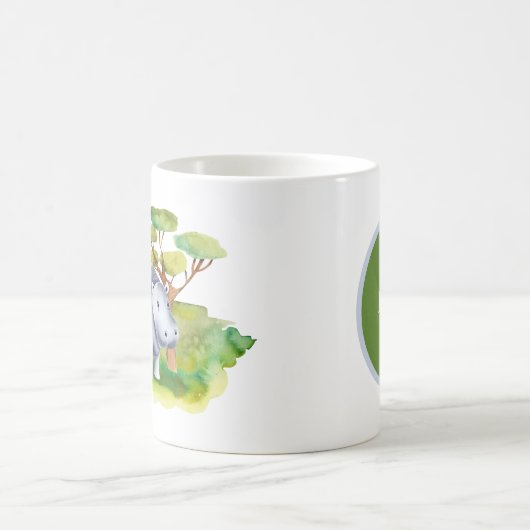 かわいい熱狂するヒッポレディーアド文字 コーヒーマグカップ (中央)