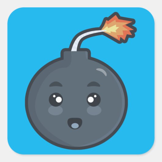 かわいい爆弾 スクエアシール (正面)