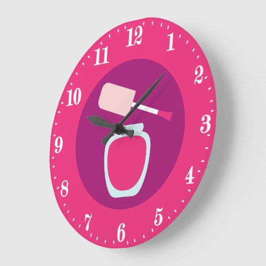 かわいい爪、 ネイルのテクニカルルームデコーラ ラージ壁時計 (傾斜)