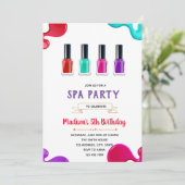 かわいい爪、 ネイルポーランドパーティー誕生日の招待 招待状 (スタンド正面)