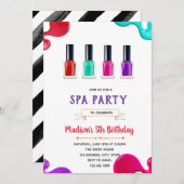 かわいい爪、 ネイルポーランドパーティー誕生日の招待 招待状 (正面/裏面)