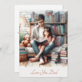 かわいい父と娘読のタイムウォーター色 シーズンカード (正面/裏面)