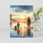かわいい父と息子の魚釣り旅行水の色 シーズンカード (スタンド正面)