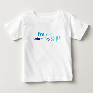 かわいい父の日のギフト-青いワイシャツ ベビーTシャツ