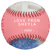 かわいい父の日のスクリプト2フォトコラージュ ソフトボール (裏面)