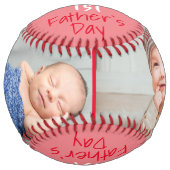 かわいい父の日のスクリプト2フォトコラージュ ソフトボール (正面)