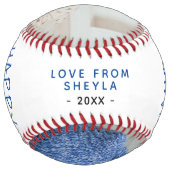 かわいい父の日のスクリプト2フォトコラージュ ソフトボール (裏面)