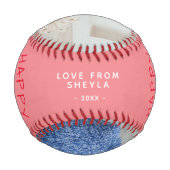 かわいい父の日のスクリプト2フォトコラージュ 野球ボール (裏面)