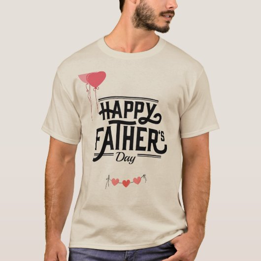 かわいい父の日の引用グラフィックハートの吊り下げ Tシャツ (正面)