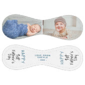 かわいい父の日スクリプトホワイト2フォトコラージュ ソフトボール (パネル)